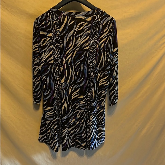 Attitudes by Renee Zebra Print Tunic - Black, Blue and White - Picture 2 of 3